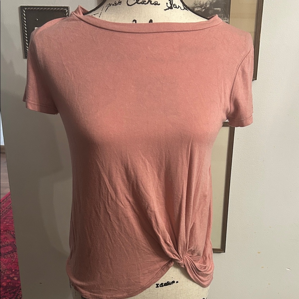 Pomelo Dusty Rose Knotted Tee Large